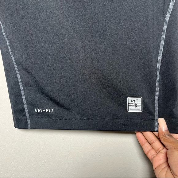 Nike Pro Men Shirt Small Black Long Sleeve Mock Neck Fitted Football Performance - Picture 4 of 7